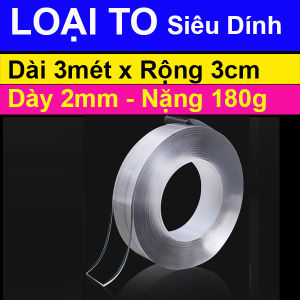 Băng Dính 2 Mặt Siêu Chắc 3 mét Đa Năng Băng Dính Băng Keo