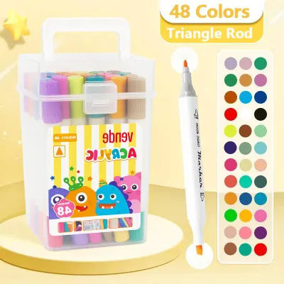 Dual tip Acrylic Marker Pen Set Dual Tip Coloring Set Highlighter Pen Color Marker Set
