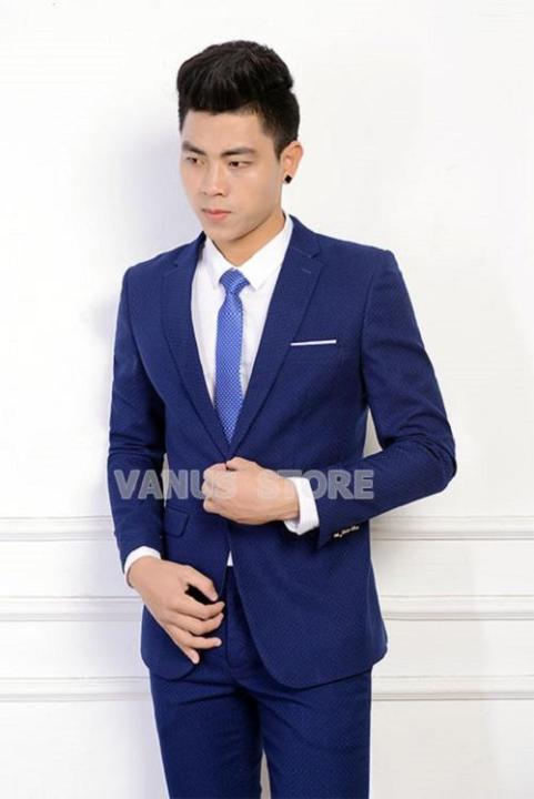 Khăn cài túi áo vest màu xanh than chấm bi tròn trắng KAV-75 - Cavat Hàn  Quốc - Cà vạt, caravat nam nữ chất lượng tốt nhất