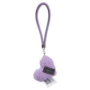 Sweet Plush Love Heart Bag Charm Keychain Keyring Pendant with Wrist Lanyard for Coin Purse Backpack Car Key Decoration