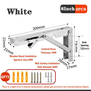 【2Pcs/Pair】 Folding Angle Bracket Adjustable Shelf Bracket Wall Triangle Bracket Angle Bracket For Wall