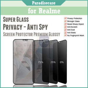 Anti Spy Tempered Glass Privacy Glossy for Realme 14 14T P3 10 Pro 9i 8i GT Neo 5 Pelindung Layar Hp Kaca Anti Intip