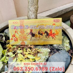 (15 TỜ + bao lì xì) Tờ Tiền Hình Chú Ngựa Macao 100 PLASTIC - Quà Tặng Tết Bính Ngọ 2026