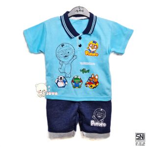 JOVA BAJU BAYI LAKI LAKI SETELAN ANAK COWO LUCU STELAN COWOK 6 12 BULAN KEREN TRENDY KEKINIAN KERAH WANGKI P0R0R0