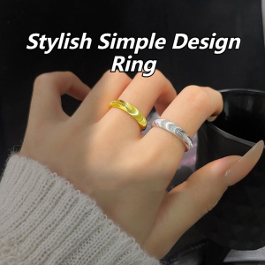 Minimalist Non Fading Ring For Women Ring Plain Ring Ripple Ring Stylish And Simple Couple Ring Gift
