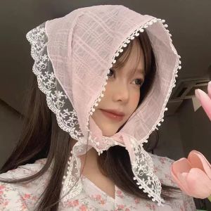 Hoa Pháp ren Bandana tam giác headscarf xuân hè ngọt ngào in Turban Hawaii kỳ nghỉ bãi biển Phụ kiện tóc