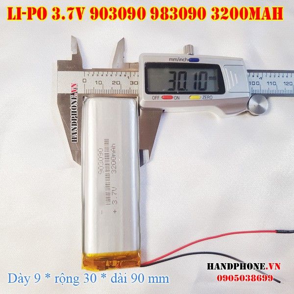 Pin Li-Po 3.7V 3000/3200mAh 903090 983090 (Lithium Polymer) cho loa ...