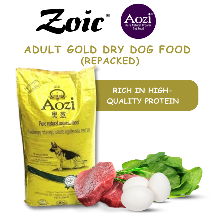 [ ZOIC PET MARKET ] AOZI Adult Gold Dry Dog Food Beef, Egg and Spinach