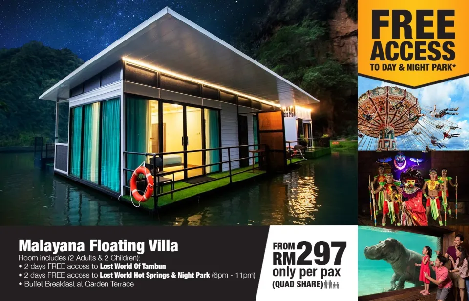 2D1N Lost World Glamping Floating Chalet Air Conditioner At