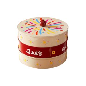 DUENDE Round Multi-Layer Fruit Plate Sealed Plastic Dried Fruit Serving Tray Light Luxury Large Capacity Divided Candy Dessert Dish for Home