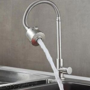 Kitchen faucet 304 Stainless Steel Kitchen Faucet Sink Universal Sprayer Flexible Single Cold Washing Tap