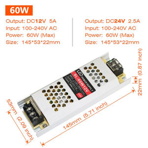 Ultra Thin Driver For LED Strips Constant Voltage Power Supply DC 12V / 24V Lighting Transformers 60W 100W 150W 200W 300W 400W