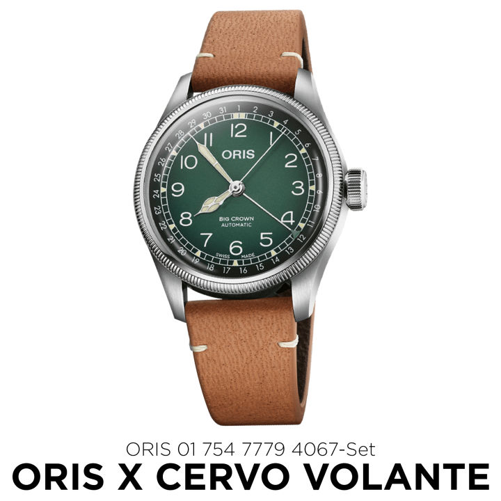 Oris Big Crown Cervo Volante Green Dial Automatic Winding Pointer