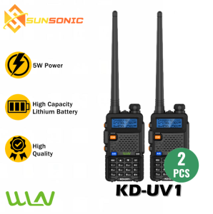 WLN KD-UV1 Dual Band 400-520MHz / 136-174MHz 5W Two-Way Walkie Talkie Radio -SET OF 2
