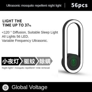 Mosquito Killer Lamp LED Ultrasonic Repellent Indoor Plug In Physical Trap Night Light Home Nyamuk