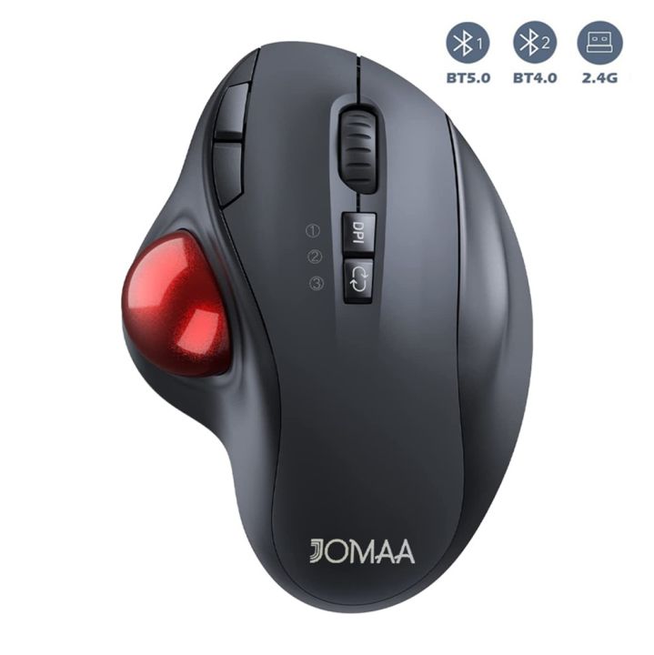 Wireless trackball mouse rechargeable 2.4G Bluetooth dual-mode luminous ...