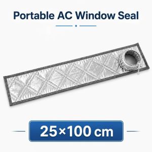 DIVATEN Oxford Fabric Portable AC Window Seal Silver Coated Waterproof Air Conditioner Window Seal Heat Insulation Window Insulation Panel Sliding Door