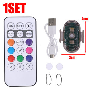 Wireless Remote Control Strobe Lights USB Charging Transparent Shell Magic Tape Fixation Car Motorcycle Flashing Warning Light