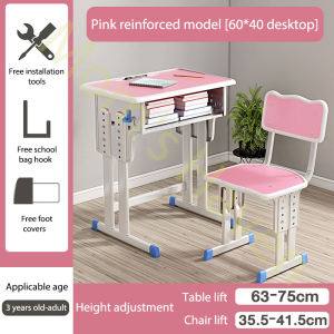 Kids Study Desk Chair Set Ergonomic Height Adjustable Durable Steel Frame Study Desk For School Home Dormitor