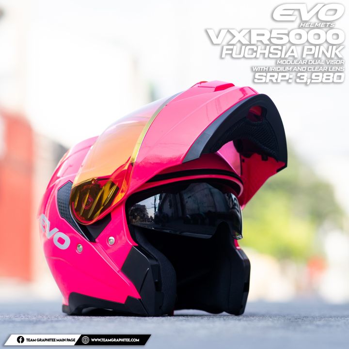 Evo Vxr 5000 Dual Visor Helmet Under 5000 EVO VXR 5000 FUSCHIA
