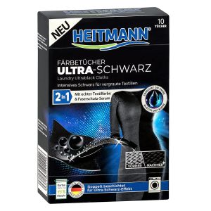 Vải dệtĐen quần áo cho quần áo màu đen bị bạc màu trở nên như mới- Heitmann hộp 10 tờ