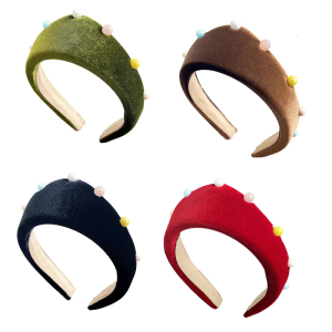 Thanh Lịch Sang Trọng Đính Cườm Ngọc Trai Headbands Cho Phụ Nữ Và Cô Gái Đàn Hồi Rộng băng đô phụ kiện tóc Thời Trang Headpieces