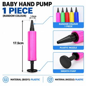 BABA Portable Manual Balloon Pump Mini Hand Push Air Inflator Party Decoration Tool Pam Belon Manual便携式手动气球打气筒派对生日装饰充气工具