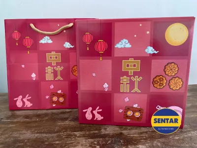 马来西亚现货月饼包装礼盒套组（内托+月饼盒+月饼手提袋 ）中秋月饼、燕菜月饼盒 100-150g 4Cavity Premium Mooncake Packaging Box 冰壶秋月
