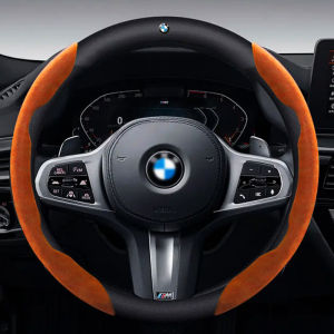 Alcantara ฝาครอบคาร์บอนไฟเบอร์พวงมาลัยรถยนต์สารตั้งต้นดูดซับเหงื่อแฮนด์กันลื่นบางพิเศษผ้าคลุมหนังกลับทุกฤดูกาลแบบสากลขนาด38ซม.