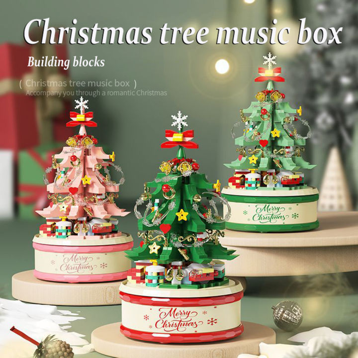 Christmas Music Tree Building Block Bricks Toy Assembly Particle Children  Development Education Collection Toys Puzzle Boys And Girls Birthday Gifts 