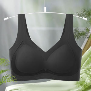 Seamless Plus Size Push Up Bra For Women Wireless Fixed Cup Soft Support Lift Breathable Sports Camisole Underwear