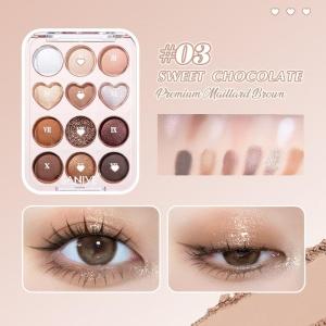 SANIYE 12 Warna Sweetheart Eyeshadow Palette High Pigmented Eyeshadow Tahan Lama E1271