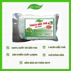 Thạch dừa thô đặc sản Bến Tre nhà Lets Nuts túi 1kg dùng trong nấu ăn nấu chè thơm ngon mềm dẻo tặng kèm hương liệu