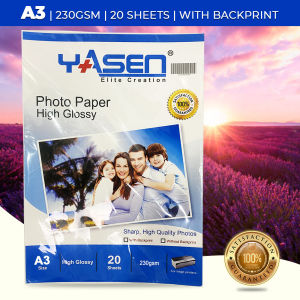 Yasen Photo Paper Glossy 230GSM 20 Sheets A3 A4 5R 4R 3R Inkjet High Quality Print