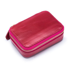 Smart King Small Genuine Leather Lipstick Bag with Mirror Cowhide Cosmetic Coin Purse Pocket Women Fashion Short Zippper Wallet