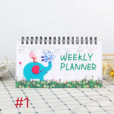 Tearable weekly plan schedule book student portable coil flip-up notepad