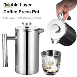 Stainless Steel French Press Coffee Maker 12/27/34oz Insulated Coffee Maker Double Wall Portable Coffee Pot with Micro-Filter for Camping [Winnereco Lifestyle]