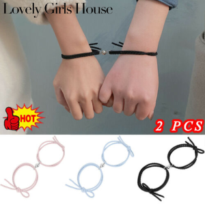 【♡Lovely girls house♡】2pcs/1 pair Magnet attracts girlfriends bracelets couple bangle student good friends couples sisters braided hand rope bracelet