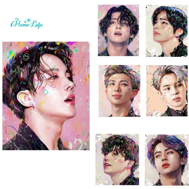 Bts Rhinestone 【New release】 H&L BTS DIY Diamond Painting Bangtan Boys Art Portrait ...