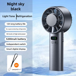 High-performance silent handheld fan | 100 levels of adjustment | 5200mah large capacity | Portable ice-cooled outdoor fan