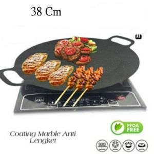 Wajan Panggangan Datar Anti Lengket Tebal Induksi Grill Panggang Roti Bakar Daging Ukuran 30-38cm