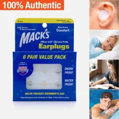 Macks Earplugs, Pillow Soft, Silicone putty, Value Pack - 6 pairs