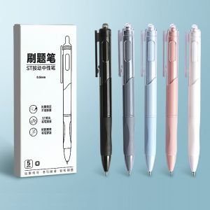 AICRANE 5pcs set Quick Drying Pen Press Neutral Brush Question Pen Wholesale Signature Gel Pen Student Learning StationeryOffice Supplies