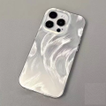 Case HOLOGRAM FEATHER "SILVER" INFINIX NOTE 40 40PRO 4G/5G 30 HOT 50 40 40i 30 30i 30 PLAY Smart 8 8PRO Luxury Softcase Motif Water AURORA Holo Glossy Hardcase Dreamy Shell Phone GLITTER Soft Slikon Silicone Laser Kilap White Back Hard Cover Pelindung Hp. 