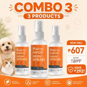 Combo 5 Antifungal Pipot Skin Spray for Dogs and Cats Skin Disease Itch Relief Hair Loss100m