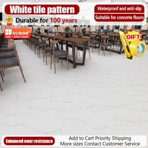 DUBOR  Self-Adhesive Vinyl Tiles PVC Floor Stickers Flooring Waterproof Anti-Fouling Vinyl Flooring Room Marble Sticker