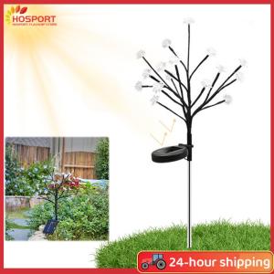 【HOSPORT】2Pack Solar Garden Lights Waterproof Solar Cherry Blossom Lights for Outside Yard Lawn Patio Pathway Decorations