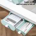 Hidden Under Desk Drawer Storage Box,Self adhesive Pencil Storage Drawers , Space-saving Under Table Drawer Attachable Desk Organizers, Pull-out Makeup Pen Pencil Tray Drawers. 