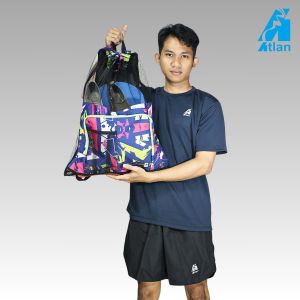 AERONE Tas Sport Renang Jaring Motif Abstrack Purple