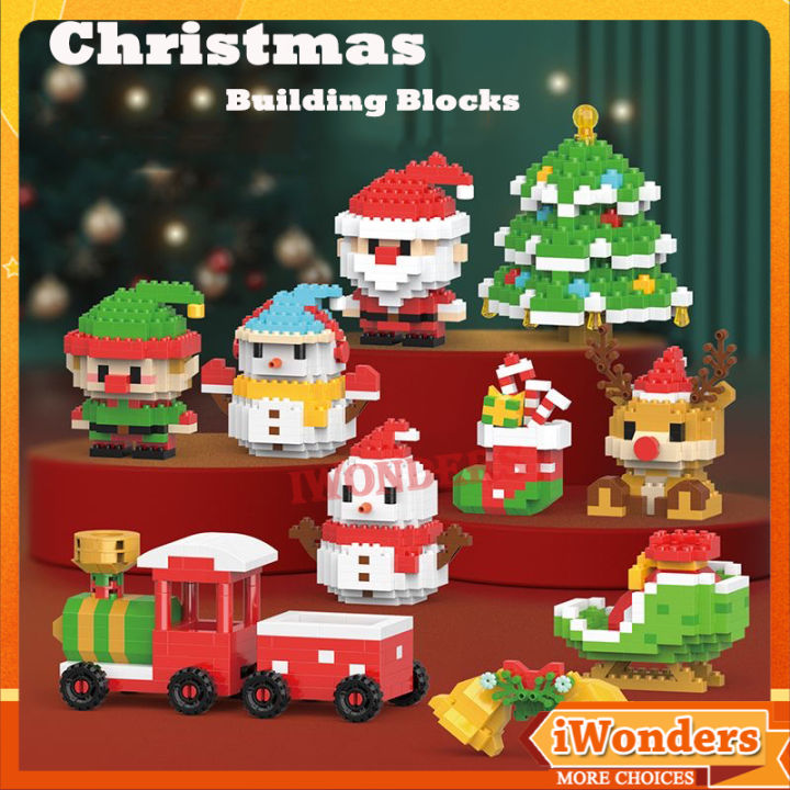 Santa Claus Building Blocks Set - 12-teiliges Weihnachts Bausteine Set DIY